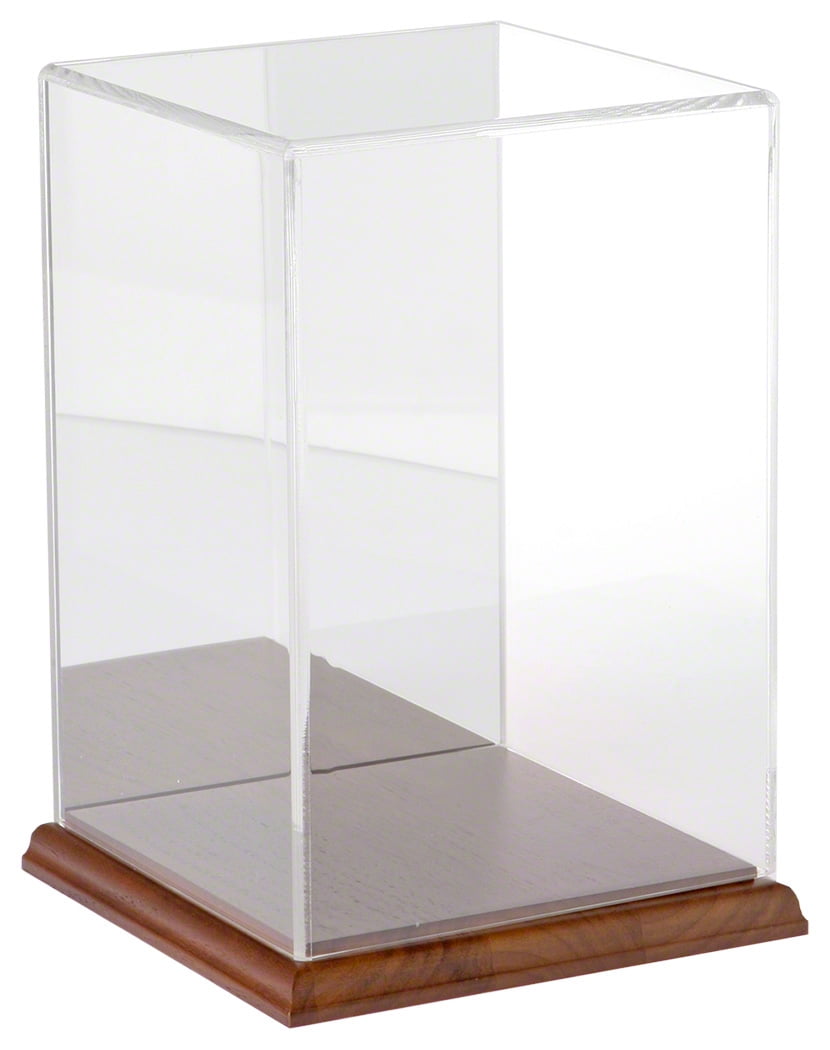 Plymor Clear Acrylic Display Case with Hardwood Base (Mirror Back), 6