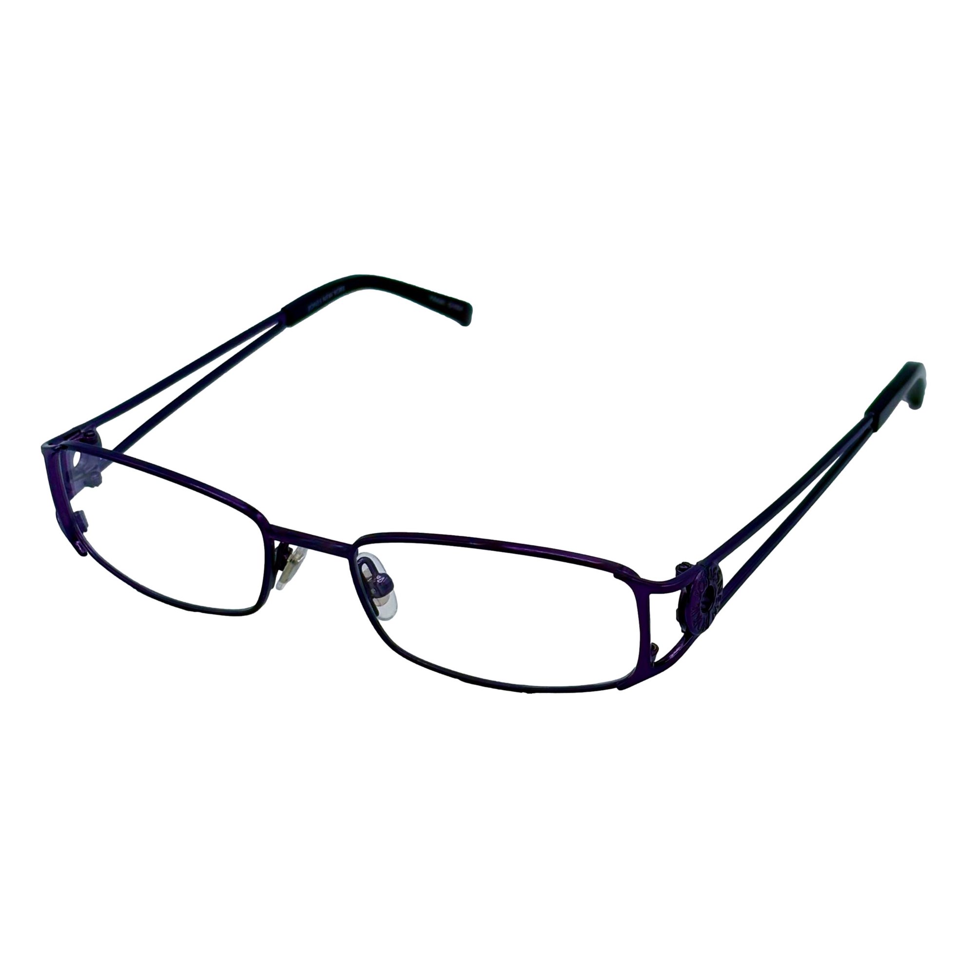 Jones New York Womens Metal Rectangle Eyewear Frame, J462. Plum 50mm