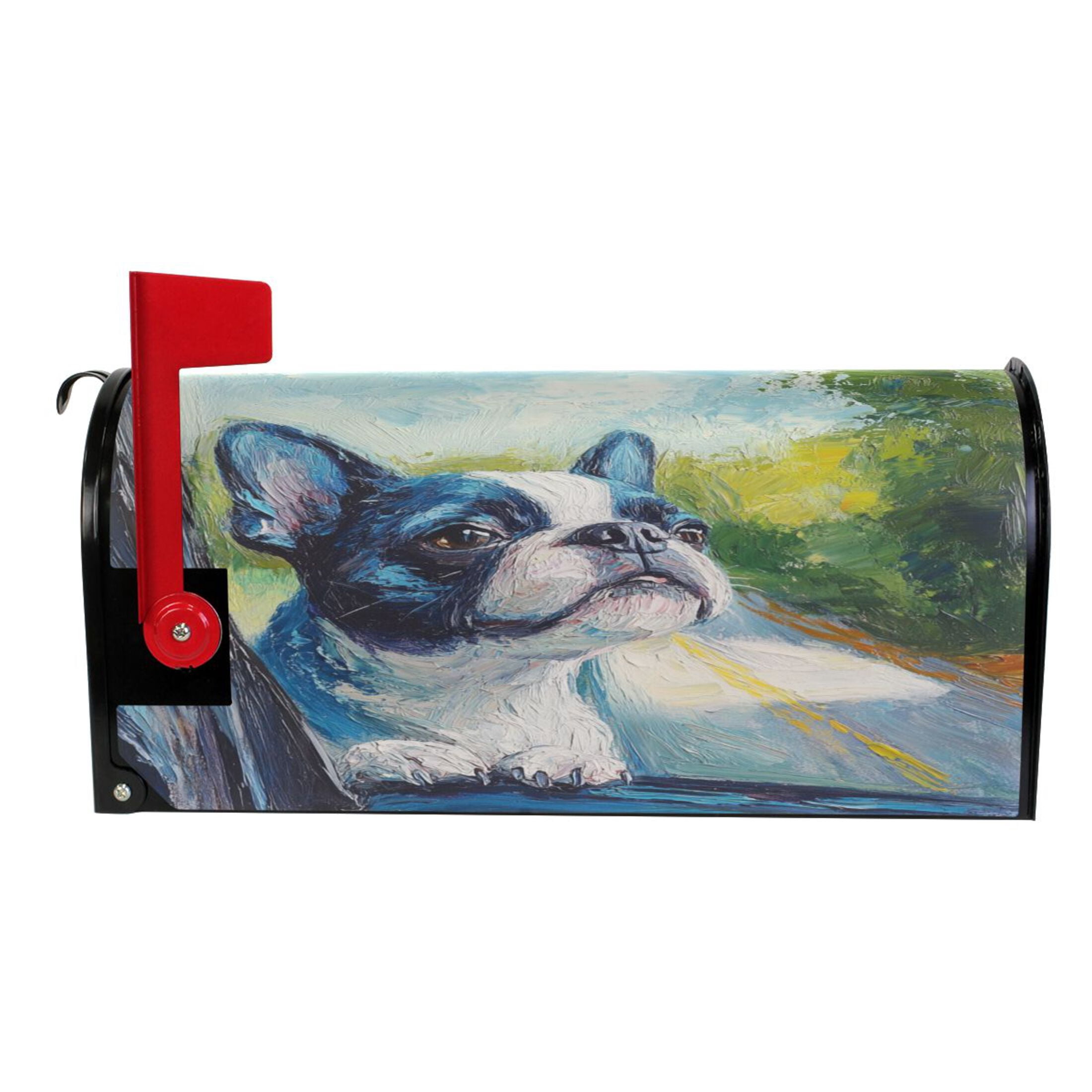 WOBOGO Lovely Boston Terrier Mailbox Cover Magnetic for Garden Yard Home Decor Standard Size 25.4×20.78in