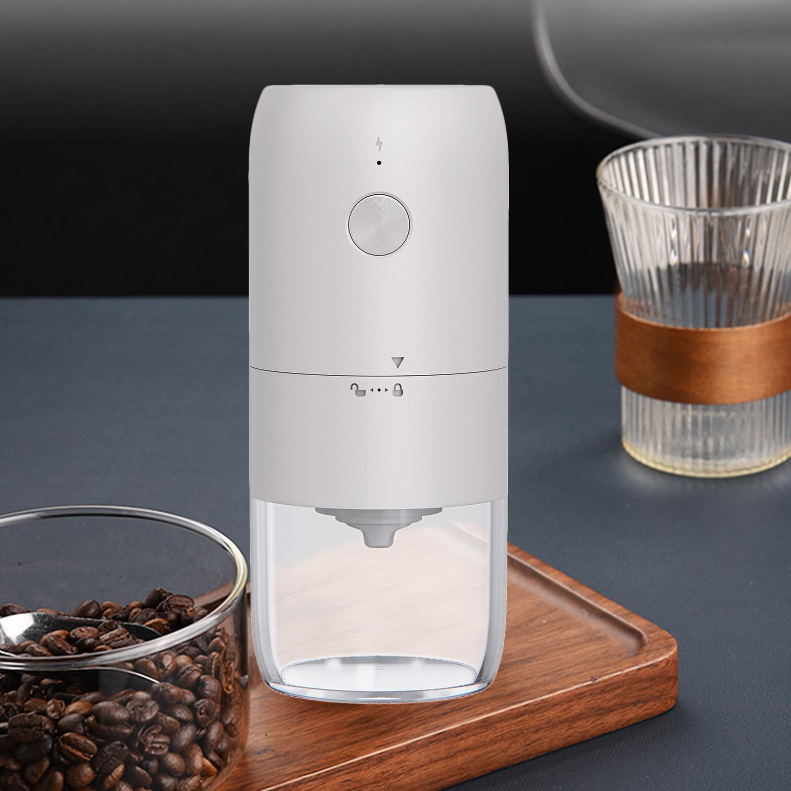 Fiocias Ceramic Grinding Beans Grinder Rechargeable Portable Electric Coffee Grinder for White