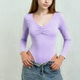 thumbnail image 1 of Camiseta deportiva informal de manga larga con cuello en V de color liso para niños, top de poliéster para niños, 1 of 6