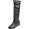thumbnail image 4 of Women's Knee High Boots Winter Comfy Slip On Riding Boots Ladies Thigh High Flat Wide Mid Calf Boots, 4 of 4