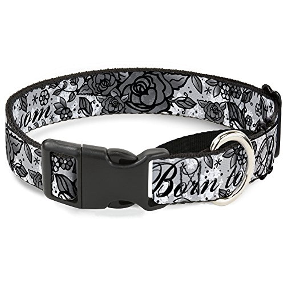 buckle-down "born to blossom black white" martingale dog collar