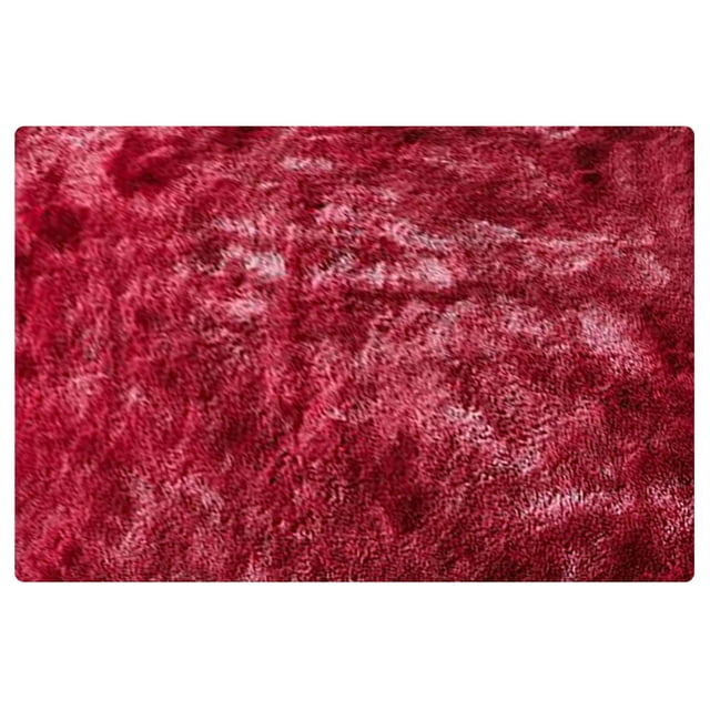 yulier Super Soft Shaggy Area Rug, 19.7"x31.5" Modern Indoor Plush Fluffy Non-Slip Rug for Living Room Bedroom Dorm Nursery, Durable Rectangular Carpet, Home Decor (Watermelon Red)