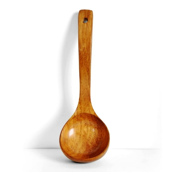 Wooden Soup Ladle, Long Handle Wood Porridge Spoon for Cooking, Kitchen Wood Soup Spoon Ladle for Serving,Handmade Kitchen Cooking Utensil