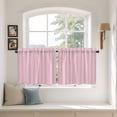 thumbnail image 3 of Pink Stripes Tier Curtains 36 Inch Length, Modern Vertical Lines Geometric Minimalist Cafe Short Curtains for Bathroom Over Sink, Small Kitchen Curtain Light Filtering Drapes 2 Panels 27.5"Wx36"L, 3 of 9