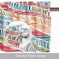thumbnail image 6 of Abstract Stripes Valance Curtain for Windows Red Orange Blue Gradient Wavy Lines Leaf Rod Pocket Curtain Valances Short Window Treatments Panels for Kitchen Bathroom Laundry Basement 42 x 12 Inch, 6 of 9