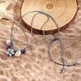 thumbnail image 4 of SmartBy Ceramic Shell Fish Pendant Necklace for Women Irregular Gravel Braided Rope Adjustable Necklace Ocean Theme Boho Beach Jewelry, 4 of 6