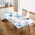 thumbnail image 2 of YFYANG 5FT Rectangular Table Cloth, Waterproof Polyester Watercolor Vintage Butterfly Floral Doodle Table Cover, Indoor Outdoor Decorative Tablecloths with Elastic Edge, 2 of 8