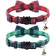 thumbnail image 3 of Breakaway Cat Collar with Bow Tie and Bell, Cute Plaid Patterns, 1 or 2 Pack Kitty Safety Collars, 3 of 5