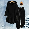 thumbnail image 2 of Enjoytime Winter Sets Women 2 Piece Outfits Solid Color Long Sleeve Hoodie Pants Warm Loungewear Casual Loose Plus Size Clothing for Women, 2 of 6