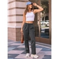 thumbnail image 5 of Women'S Wide Leg Sweatpants High Waisted Baggy Interior Drawstring Sweatpants Straight Leg Sweat Pants Dark Gray S, 5 of 7