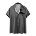 thumbnail image 2 of Drppepioner Chemises à Manches Courtes pour Hommes, Mode Confortable, Imprimé, Col Rabattu, Chemise d'Été Extensible, Gris Foncé, 2 of 4