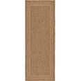thumbnail image 1 of Unique Loom Outdoor Collection Transitional Indoor & Outdoor Casual Greek Key Border Area Rug, 2 Feet 2 Inch x 6 Feet, Brown/Light Brown, 1 of 1