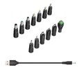 thumbnail image 1 of LoonWear One-Stop Charging Cable for 5V Gadgets USB to DC with 13 Interchangeable Plugs, Durable, 1 of 5