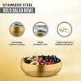 thumbnail image 3 of Avador® Set of 3 Premium Stainless Steel Salad Mixing Bowl Hammered Finish | Handmade | Includes Salad Serving Utensils (Gold Plated), 3 of 5