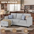 thumbnail image 6 of Sobaniilo Convertible Sectional Sofa Couch,Modern Linen Fabric L-Shaped 3-Seat Sofa Sectional with Reversible Chaise for Small Space (Light Gray), 6 of 9