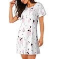 thumbnail image 2 of Easygdp Cute Poodle Dog Camisón de manga corta para mujer, informal, estampado, 2 of 6