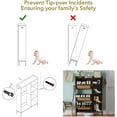 thumbnail image 3 of Acekid Shoe Cabinet Rattan 3 Flip Drawers Freestanding Storage Cabinet Adjustable Shelves Entryway Dark Cherry, 3 of 7