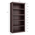 thumbnail image 5 of 5 Tier Bookcase, Farmhouse Book Shelf with Storage Open Display Bookshelves, 67.4" Tall Book Case Wooden 5 Shelf Bookcase Home Decor Furniture for Home Office, Living Room, Bed Room - Cherry, 5 of 7