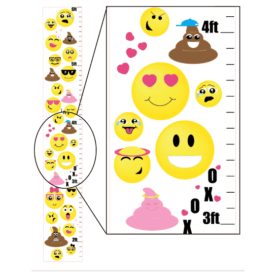 Emoji Growth Chart Wall Art Vinyl Removable Adhesive Emoji Growth Chart Wall Art Vinyl Removable Adhesive Decals Stickers Children S Decor Com