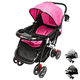 thumbnail image 1 of Carriola para Bebé Manubrio Reversible Asiento Reclinable Frenos y Cinturón de Seguridad Soporta hasta 15 kg - Rosa, 1 of 6