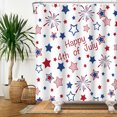 thumbnail image 3 of SUNOLIFE 4th of July Shower Curtain,Patriotic Independence Day Fabric Bathroom Curtain with Hooks,72x78 in, 3 of 4