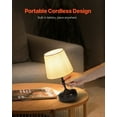 thumbnail image 4 of Minimalist Black Desk Lamp – Fabric Shade Cordless Design, USB Rechargeable Battery for Any Room, 4 of 11