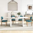 thumbnail image 3 of KATBOC Modern Dining Table and Chairs Set, 70in MDF Table with 4 Padded Boucle Chairs,Mid-Century for Home, Kitchen, Family Gatherings, White&White, 3 of 8