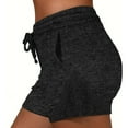 thumbnail image 2 of Lovskoo Shorts for Women Solid Color Summer Shorts Casual Loose Comfy Elastic Waist Yoga Athletic Short Trendy Beach Shorts Black, 2 of 7