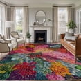 thumbnail image 2 of Colorful Dahlia Large Area Rugs 8x10 ft Modern Abstract Red Orange Flower Oil Painting Style Washable Rug Non Slip Indoor Carpet Absorbent Floor Mat for Living Room Bedroom Dining Room, 2 of 9