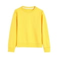 thumbnail image 4 of Ulanda Girls Crewneck Sweatshirt Long Sleeve Pullover Tops Drop Shoulder Sweatshirts Side Split for 5-14 Years (Yellow, 9-10 Years), 4 of 8