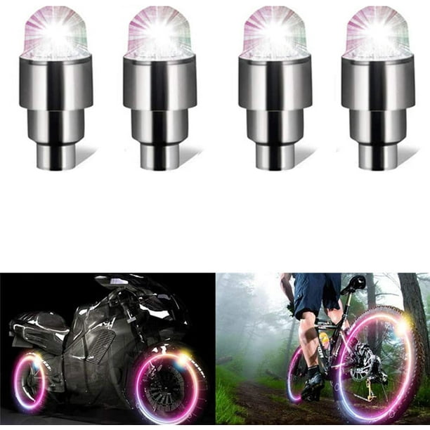 Piezas de luces para bicicleta, motocicleta, neumático de coche, tapa de válvula de aire de aluminio, lámpara decorativa para rueda, luz LED de señal de giro colorida