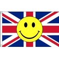 thumbnail image 1 of QIFEIHA Union Jack United Kingdom Smiley Face Flag 3x5 Feet Banner Flag, 1 of 3