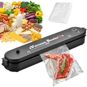 Vacuum Sealer Machine, 2021 Upgraded, Automatic Vacuum Sealer for Food Preservation, Suitable for Dry & Moist Food, Portable Sealer with 15 Vacuum Sealer Bags, Compact Design, Vacuum and Seal Modes