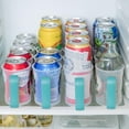 thumbnail image 3 of Refrigerator Soda Can Organizer Beverage Holder for Fridge 4-Grid Hand Pull Beer Soda Drink Storage Box Storage Shelf Rack for Cans Beverage Bottle Juice Bottle bearable, 3 of 8