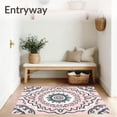 thumbnail image 3 of ODIKA 6' x 9' Machine Washable Non-Slip Area Rug, Boho Medallion High Traffic Rug, Pink, 466628, 3 of 7