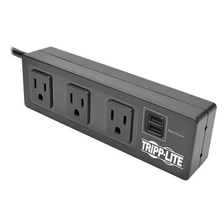 surge power strip protector outlet tripp lite desk usb cord ports mountable charging under protect 10ft ft insurance joules mounting