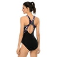 thumbnail image 5 of Alove Women Sport Bathing Suit Tummy Control Swimmer Printed One Piece Athletic Swimsuits, 5 of 6