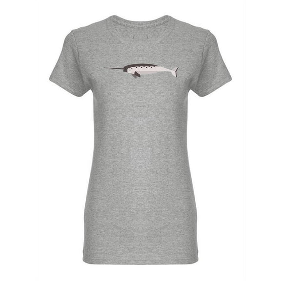 Narwal Flat Design Shaped T-Shirt Women -Image by Shutterstock, Female x-Large