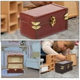 thumbnail image 3 of HINTRMENT 2 Pcs Petite Valise PU Marron Foncé Décoration Mini Valise Jeu Intérieur, 3 of 6