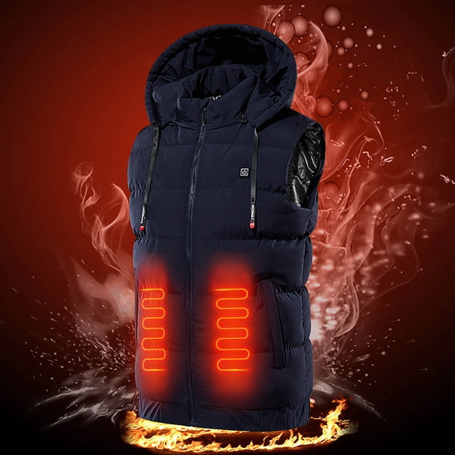 Chaquetas y abrigos casuales de manga larga sin capucha con 9 zonas de calefacción, ropa de abrigo para exteriores con calefacción para montar a caballo, esquiar, pescar y cargar con carga. Abrigo par