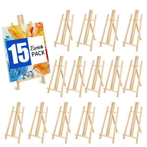 Caballete de sobremesa ESRICH de madera de 43 cm, trípode, set de 15 piezas