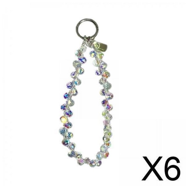 6 Llaveros Con Cuentas, Elegante Llavero Para Estuche De Auriculares, Accesorios Para Coche, Para Mujer, Coloridos