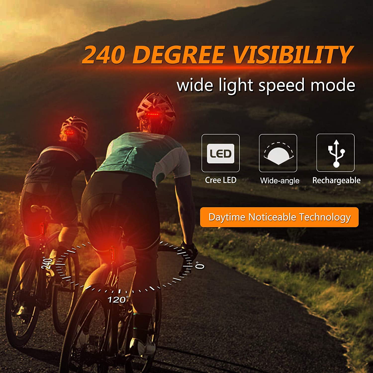 Waterproof professional Luz Trasera para Bicicleta (LED, Recargable, USB,  Resistente al Agua) 