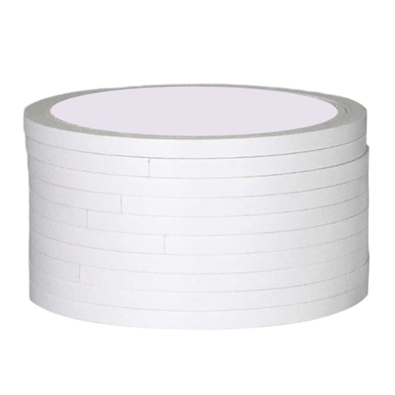 10 Rolls Double Sided Tape White Craft Tape Strong Adhesive for Home Decoration Office Documents School Craft Project