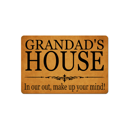 IFHUH Grandad s House In our Out Doormat Gift for Grandpa Doormat Home and Office Decorative Indoor/Outdoor/Kitchen Mat Non-Slip Rubber 30 (L) by 18 (W) IFHUH Grandad s House In our Out Doormat Gift for Grandpa Doormat Home and Office Decorative Indoor/Outdoor/Kitchen Mat Non-Slip Rubber 30 (L) by 18 (W)