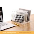 Verical Folder File Desk File Organizer,4-Section Vertical File Folder Holder,Clear ...