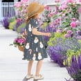 thumbnail image 5 of FORMRS Girls Short Sleeve Dress Summer Casual Round Neck A-line Beach Sundress, Sizes 2T-8T, Playful Winter, 5 of 8