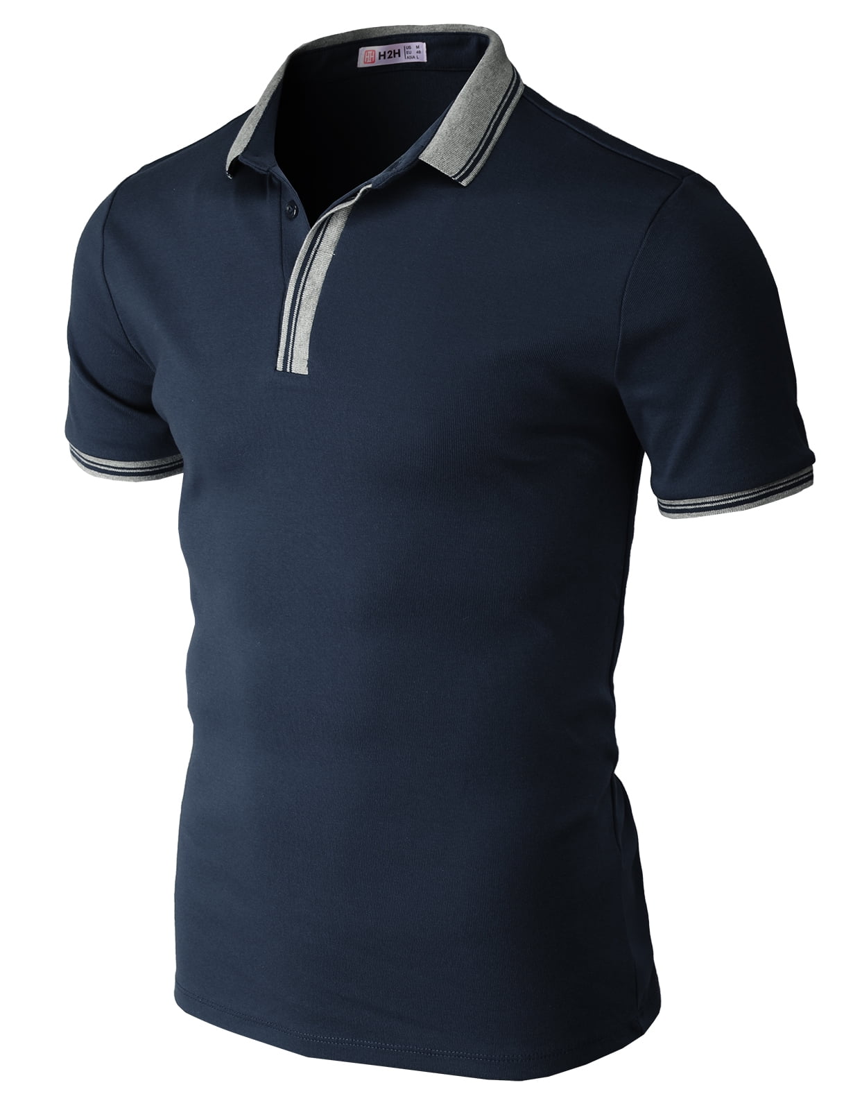 H2H Mens Casual Slim Fit Polo TShirts Button Down Polo Shirt (CMTTS260